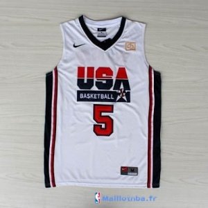 Maillot NBA Pas Cher USA 1992 David Robinson 5 Blanc