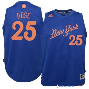 Maillot NBA Pas Cher Noël New York Knicks Derrick Rose 25 Bleu