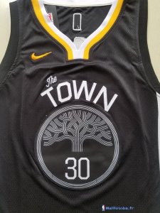 Maillot NBA Pas Cher Golden State Warriors Junior Stephen Curry 30 Noir Statement 2017/18