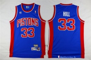 Maillot NBA Pas Cher Detroit Pistons Grant Hill 33 Retro Bleu