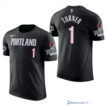 Maillot Manche Courte Portland Trail Blazers Evan Turner 1 Noir 2017/18