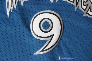 Maillot NBA Pas Cher Minnesota Timberwolves Ricky Rubio 9 Retro Bleu