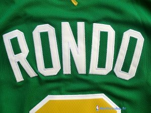 Maillot NBA Pas Cher Boston Celtics Rajon Rondo 9 Vert Or