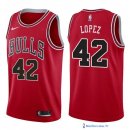 Maillot NBA Pas Cher Chicago Bulls Robin Lopez 42 Rouge Icon 2017/18