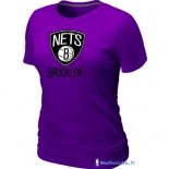 T-Shirt NBA Pas Cher Femme Brooklyn Nets Pourpre