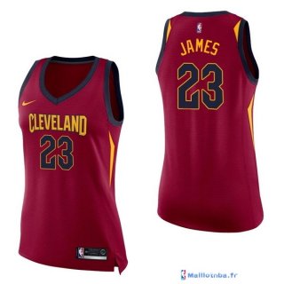 Maillot NBA Pas Cher Cleveland Cavaliers Femme LeBron James 23 Rouge Icon 2017/18