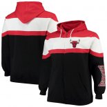 Chicago Bulls Majestic RedBlack Color Block Wordmark Logo Big & Tall Full-Zip Hoodie