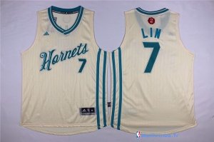 Maillot NBA Pas Cher Noël Charlotte Hornets Lin 7 Blanc