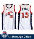 Maillot NBA Pas Cher USA 1996 Shaquille O'neal 13 Blanc