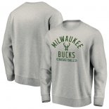 Milwaukee Bucks Fanatics Branded Heathered Gray Iconic Team Arc Stack Fleece Sweatshirt