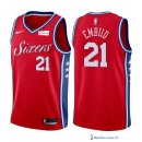 Maillot NBA Pas Cher Philadelphia Sixers Joel Embiid 21 Rouge 2017/18