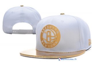 Bonnet NBA Brooklyn Nets 2016 Blanc Or