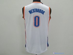 Maillot NBA Pas Cher Oklahoma City Thunder Junior Russell Westbrook 0 Blanc