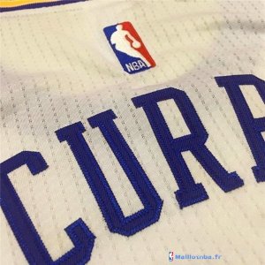 Maillot NBA Pas Cher Golden State Warriors Stephen Curry 30 Retro Blanc Bleu