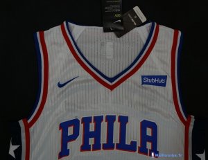 Maillot NBA Pas Cher Philadelphia Sixers Ben Simmons 25 Blanc 2017/18