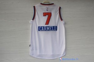 Maillot NBA Pas Cher Noël New York Knicks Carmelo 7 Blanc