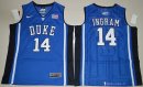 Maillot NCAA Pas Cher Duke Brandon Ingram 14 Bleu