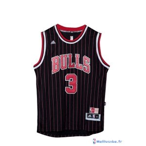 Maillot NBA Pas Cher Chicago Bulls Dwyane Wade 3 Noir Bande