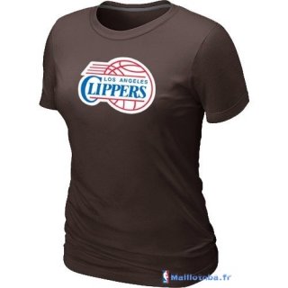T-Shirt NBA Pas Cher Femme Los Angeles Clippers Brun