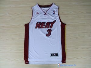 Maillot NBA Pas Cher Miami Heat Dwyane Wade 3 Blanc Rouge