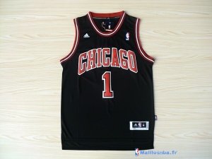 Maillot NBA Pas Cher Chicago Bulls Derrick Rose 1 Noir Rouge