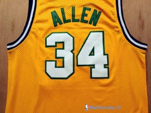 Maillot NBA Pas Cher Seattle Supersonics Ray Allen 34 Retro Jaune