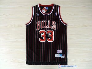 Maillot NBA Pas Cher Chicago Bulls Scottie Pippen 33 Noir Bande