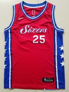 Maillot NBA Pas Cher Philadelphia Sixers Junior Ben Simmons 25 Rouge Statement 2017/18