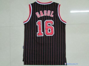 Maillot NBA Pas Cher Chicago Bulls Pau Gasol 16 Noir Bande