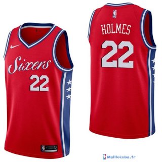 Maillot NBA Pas Cher Philadelphia Sixers Richaun Holmes 22 Rouge Statement 2017/18