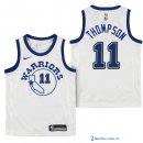 Maillot NBA Pas Cher Golden State Warriors Junior Klay Thompson 11 Nike Retro Blanc 2017/18