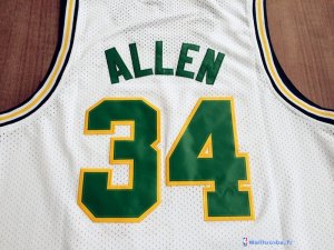 Maillot NBA Pas Cher Seattle Supersonics Ray Allen 34 Retro Blanc