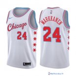 Maillot NBA Pas Cher Chicago Bulls Lauri Markkanen 24 Nike Blanc Ville 2017/18