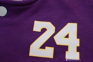 Survetement En Laine NBA Los Angeles Lakers Kobe Bryant 24 Pourpre
