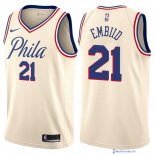 Maillot NBA Pas Cher Philadelphia Sixers Joel Embiid 21 Nike Crema Ville 2017/18