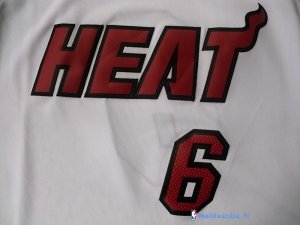 Maillot NBA Pas Cher Miami Heat LeBron James 6 Blanc Rouge