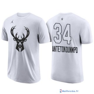 Maillot Manche Courte All Star 2018 Giannis Antetokounmpo 34 Blanc