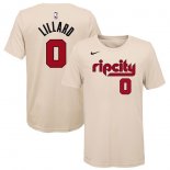 Portland Trail Blazers Damian Lillard Nike Cream 2019/20 City Edition Name & Number T-Shirt