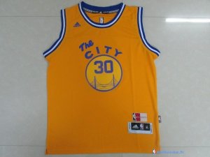 Maillot NBA Pas Cher Golden State Warriors Junior Stephen Curry 30 Or