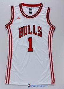 Maillot NBA Pas Cher Chicago Bulls Femme Derrick Rose 1 Blanc