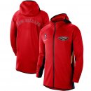 New Orleans Pelicans Nike Red Authentic Showtime Therma Flex Performance Full-Zip Hoodie