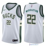 Maillot NBA Pas Cher Milwaukee Bucks Khris Middleton 22 Blanc Association 2017/18