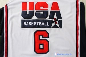 Maillot NBA Pas Cher USA 1992 Patrick Ewing 6 Blanc