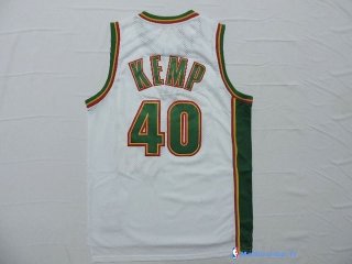 Maillot NBA Pas Cher Seattle Supersonics Shawn Kemp 40 Retro Blanc