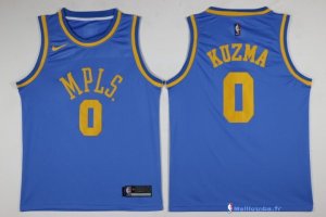 Maillot NBA Pas Cher Los Angeles Lakers Kyle Kuzma 0 Retro Bleu 2017/18