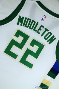 Maillot NBA Pas Cher Milwaukee Bucks Khris Middleton 22 Blanc