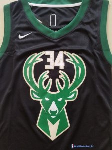 Maillot NBA Pas Cher Milwaukee Bucks Junior Giannis Antetokounmpo 34 Noir Statement 2017/18