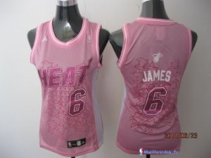 Maillot NBA Pas Cher Miami Heat Femme LeBron James 6 Rose