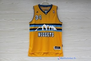 Maillot NBA Pas Cher Denver Nuggets JaVale McGee 34 Jaune