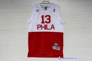 Maillot NBA Pas Cher Philadelphia Sixers Wilt Chamberlain 13 Rouge Blanc